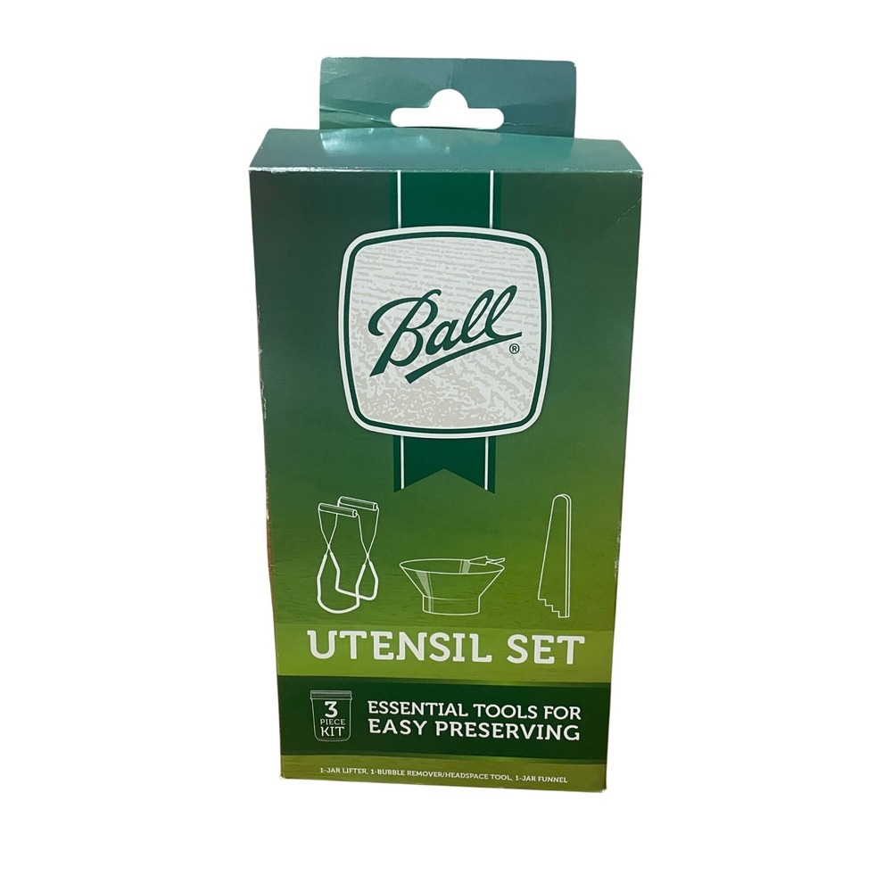 Ball Canning Utensil Set 3 Piece Kit Jar Lifter Funnel Bubble Remover 1440010809